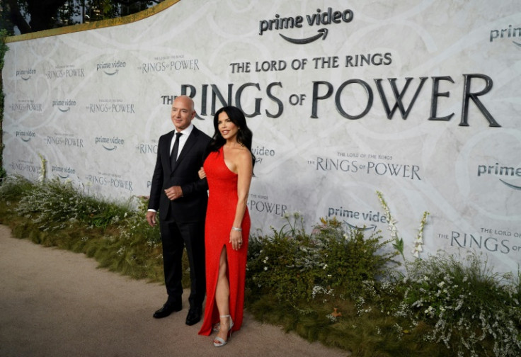 Jeff Bezos and Lauren Sanchez in London on August 30, 2022