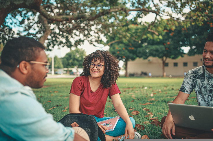 college students on campus