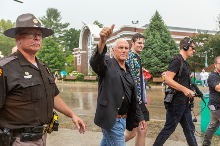 Former U.S. Vice President Mike Pence visits the Iowa State Fair