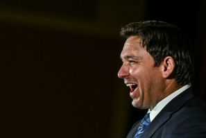 Governor Ron DeSantis, seen speaking in Hialeah, Florida, on August 23, 2022, does not want state pension funds to base investments on environmental and social concerns
