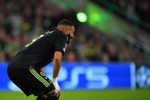 Karim Benzema was forced off with a knee injury against Celtic