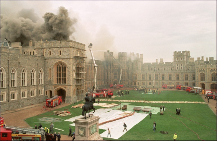 A huge blaze at Windsor Castle in November 1992 caused extensive damage