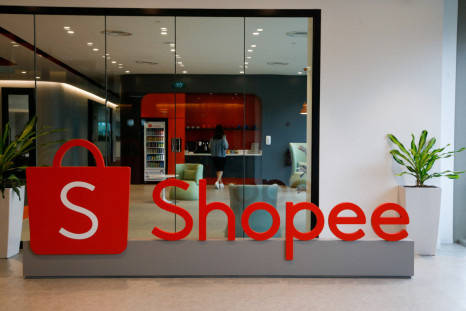 A signage of Shopee is pictured at their office in Singapore