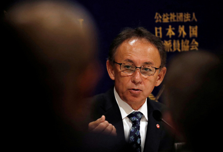 Okinawa Governor Denny Tamaki attends a news conference at at the Foreign Correspondents' Club of Japan in Tokyo