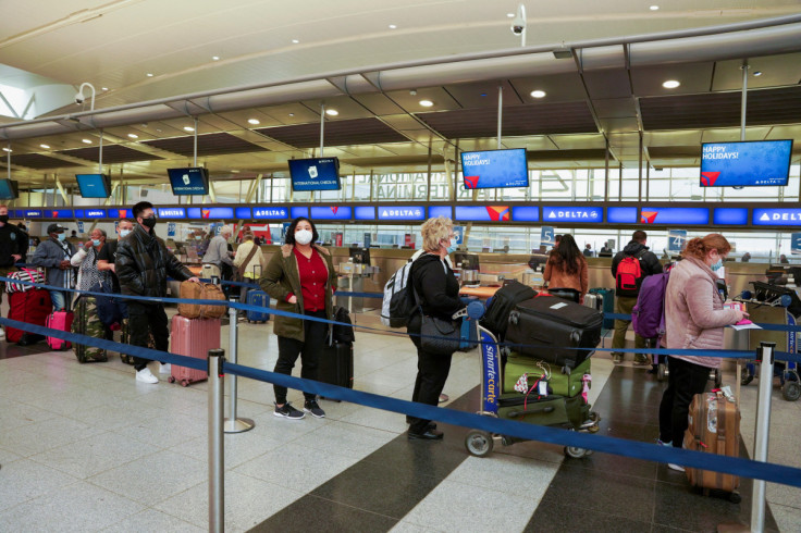 FILE PHOTO - Flights canceled during the spread of the Omicron coronavirus variant on Christmas Eve in Queens, New York City