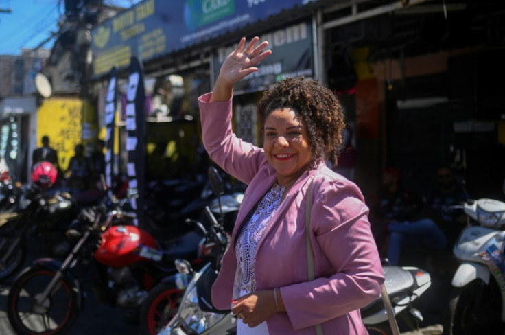 Rio de Janeiro state congresswoman and re-election candidate Renata Souza, of the Socialism and Freedom Party (PSOL) poses for a picture after an interview with AFP in her house, at Mare favela, in Rio de Janeiro, Brazil, on September 02, 2022