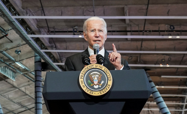 U.S. President Biden delivers remarks to tout the benefits of the "Infrastructure Investment and Jobs Act" at Boston Logan International Airport in Boston, Massachusetts