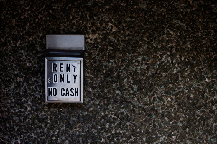 A mailbox reads "RENT ONLY NO CASH" in Chelsea, Massachusetts
