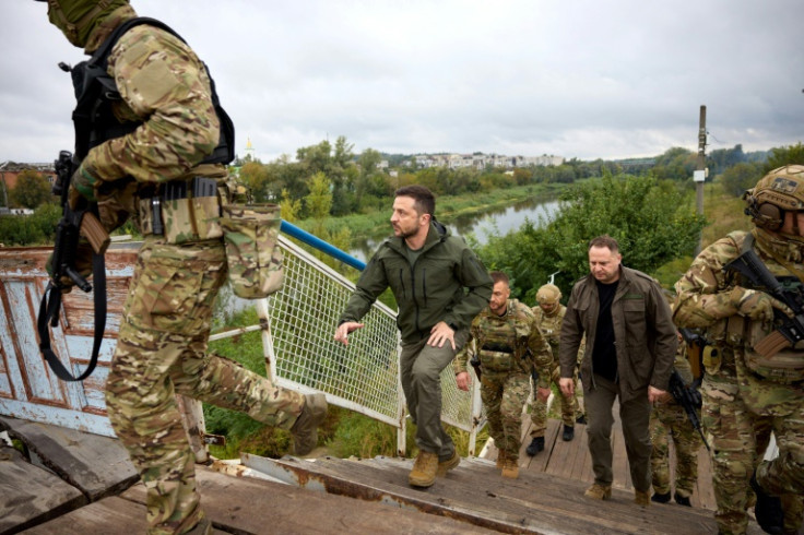 Zelensky visited the east Ukraine city of Izyum, one of the largest cities recently recaptured from Russia by Kyiv's army in a lightning counter-offensive