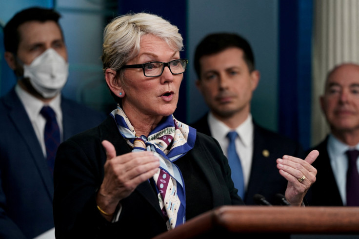 Cabinet members and senior officials speak about the bipartisan infrastructure law at the White House in Washington