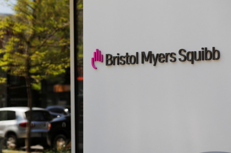 A sign stands outside a Bristol Myers Squibb facility in Cambridge
