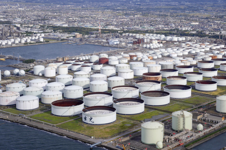 An aerial view shows an oil factory of Idemitsu Kosan Co. in Ichihara