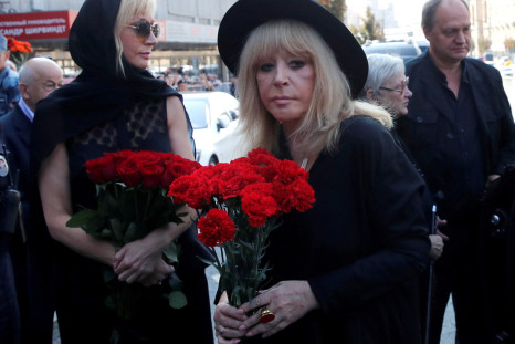 Russian singer Pugacheva arrives to pay her last respects to Kobzon, a veteran Russian singer and pro-Kremlin politician, in Moscow