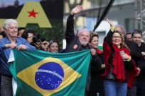 Former Brazilian President and presidential candidate Luiz Inacio Lula da Silva holds a rally during the presidential campaign in Curitiba