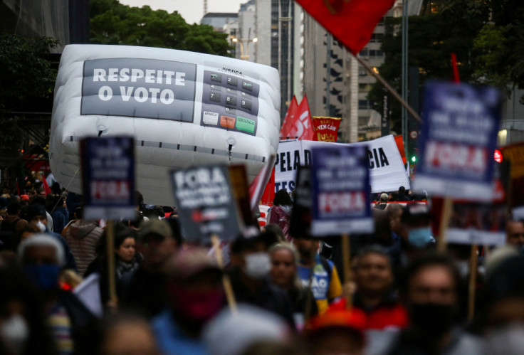 Brazilians protest to demand fair presidential election, in Sao Paulo