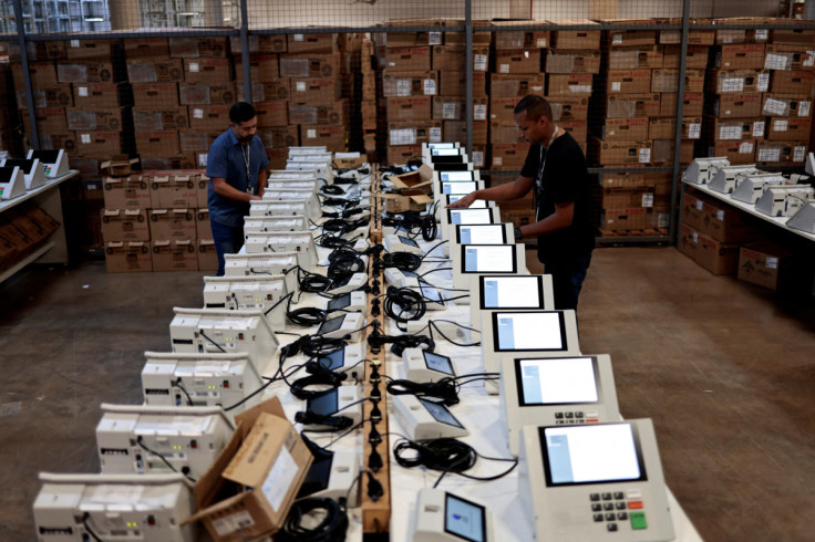 Electronic voting machines are prepared to be used in the first round of Brazilian presidential elections, in Brasilia