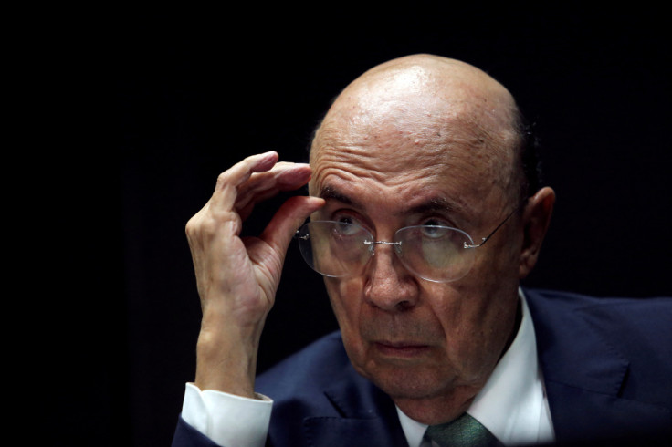 Brazil's Secretary of Finance and Planning Henrique Meirelles is seen during a news conference in Sao Paulo
