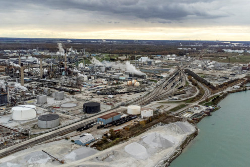 The Imperal Oil refinery in Canada's "Chemical Valley" in Sarnia