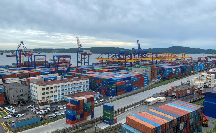 A general view shows the port in Vladivostok