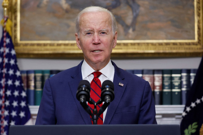 FILE PHOTO - U.S. President Biden delivers remarks on the proposed DISCLOSE Act at the White House in Washington