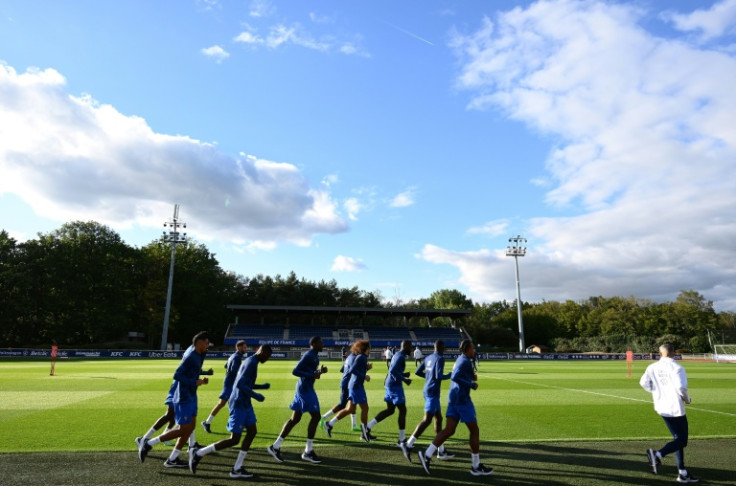 France players training at their Clairefontaine base this week