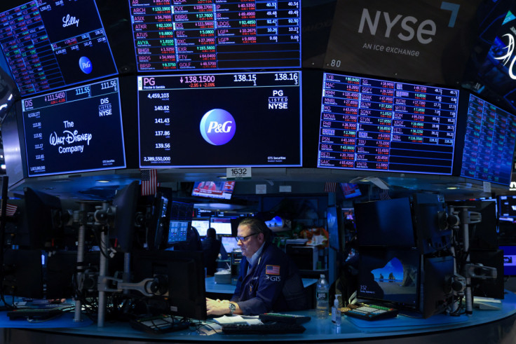 A trader works on the trading floor at the New York Stock Exchange (NYSE) in Manhattan, New York City