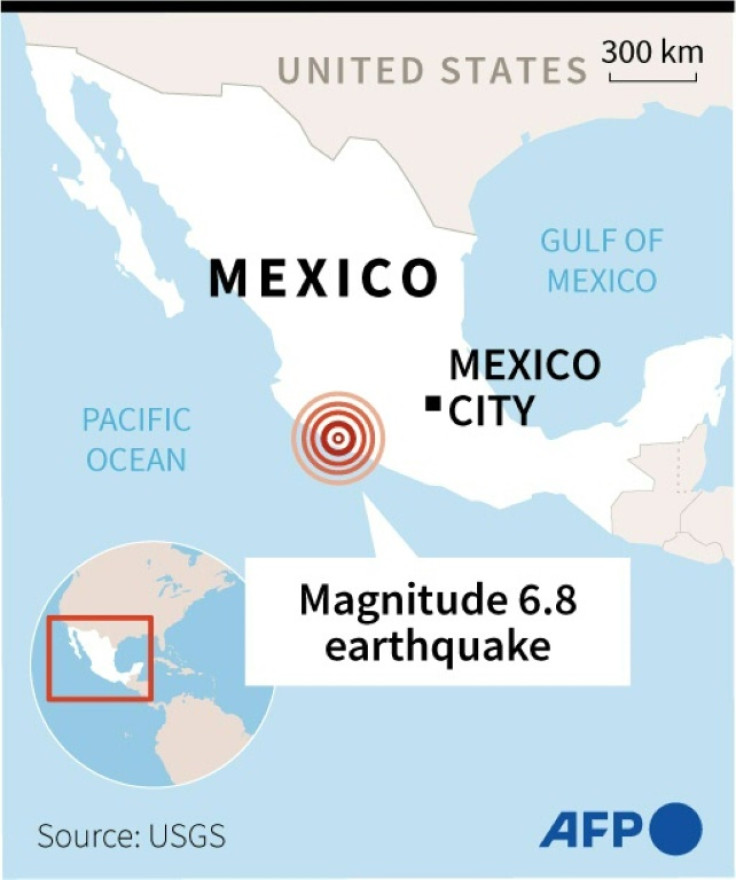 Map of Mexico locating the earthquake that struck on Thursday.