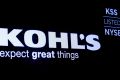 The logo and trading informations for Kohl's  is displayed on a screen on the floor at the NYSE in New York