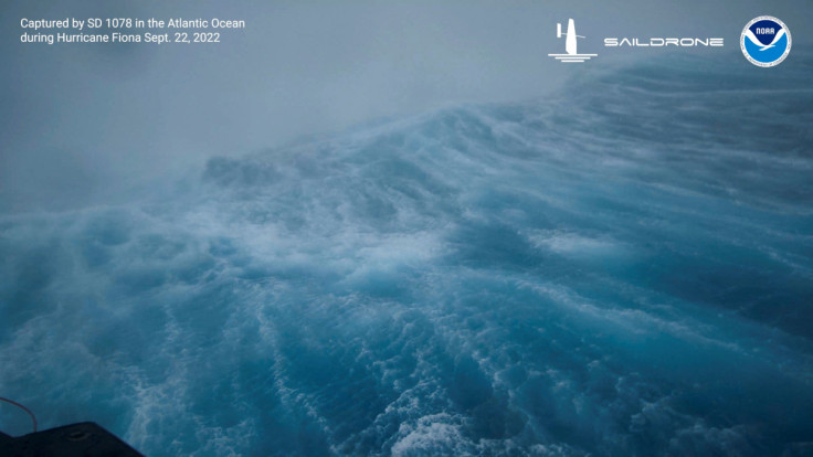 Rough waters captured by Saildrone Explorer SD 1078 during Hurricane Fiona in the Atlantic Ocean