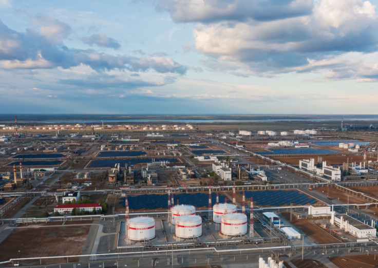 A general view shows the oil refinery of the Lukoil company in Volgograd