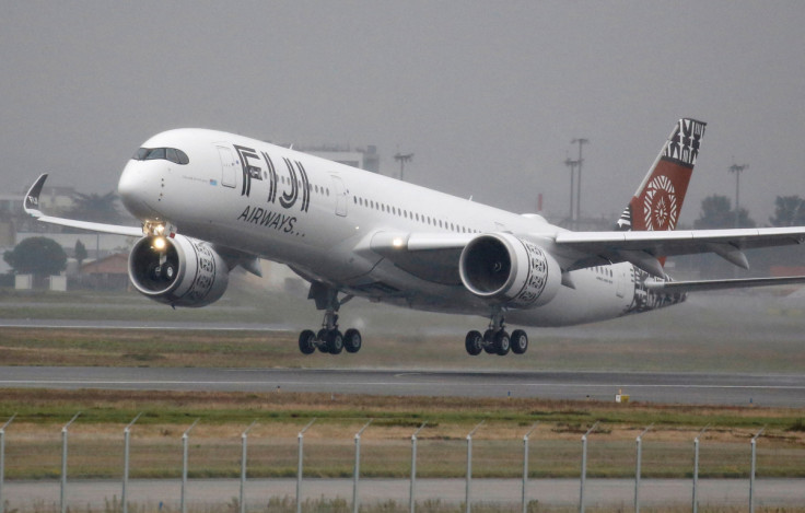 The first Airbus A350 XWB aircraft of Fiji Airways takes off at the aircraft builder's headquarters of Airbus in Colomiers near Toulouse, France