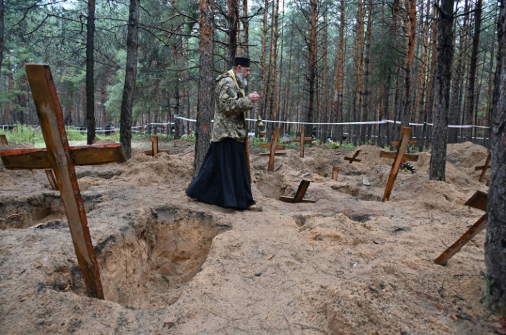 More than 440 graves were discovered near Izyum after it was recaptured from Russian forces