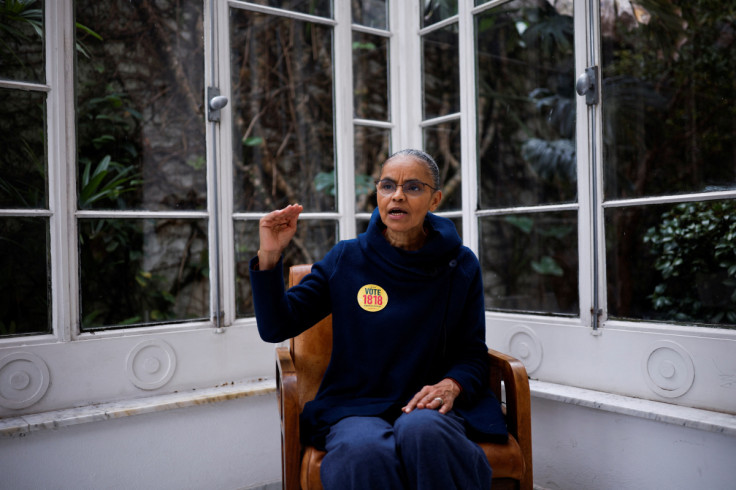 Environmentalist and federal deputy candidate Marina Silva speaks during an interview with Reuters in Sao Paulo