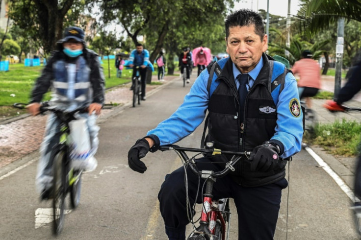 Security guard Pedro Quimbaya's bicycle, which was worth more than a month's salary, was stolen by a gang