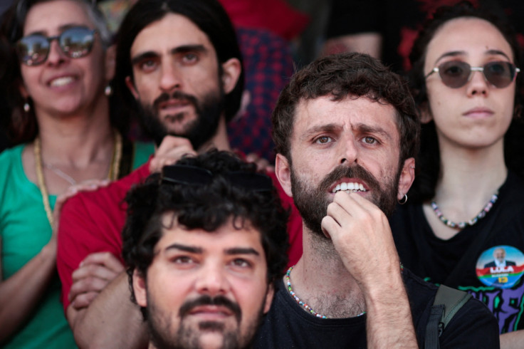 Former Brazilian President and presidential candidate Luiz Inacio Lula da Silva holds a rally during the presidential campaign in Florianopolis