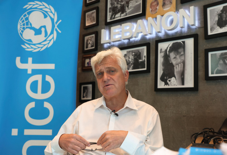 Edouard Beigbeder, head of the United Nations children agency UNICEF attends an interview with Reuters in Beirut