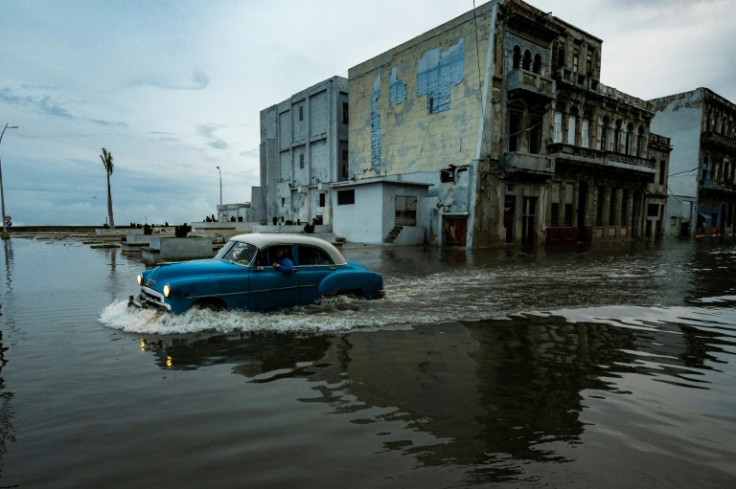 Many roads in Havana were left flooded by the passage of Hurricane Ian