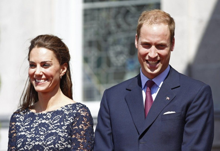 Britain's Prince William and his wife Catherine, Duchess of Cambridge, take part in an official welcoming ceremony at Rideau Hall in Ottawa