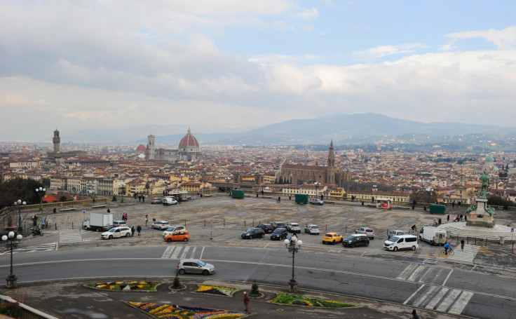 FILE PHOTO - Florence skyline, viewed from Piazzale Michelangelo, virtually deserted as Italy battles a coronavirus outbreak, in Florence