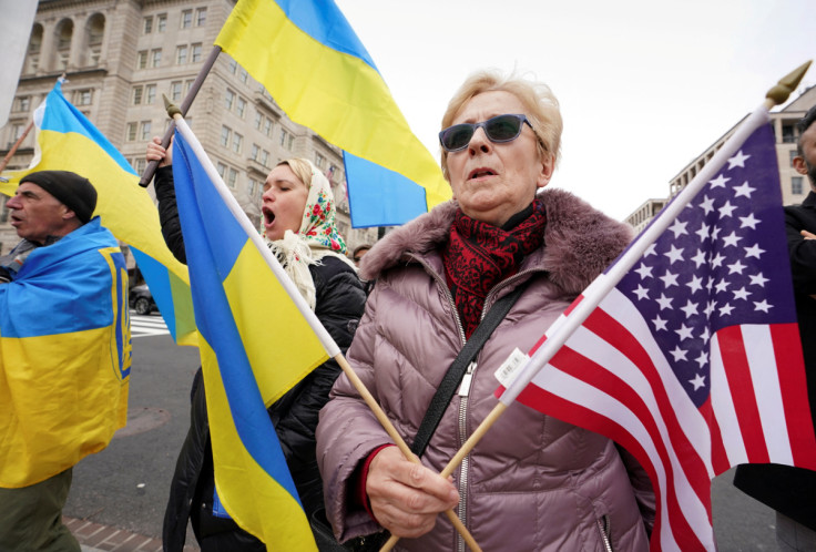 Supporters of Ukraine demonstrate near the White House in Washington