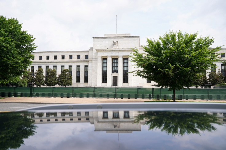 The exterior of the Marriner S. Eccles Federal Reserve Board Building is seen in Washington