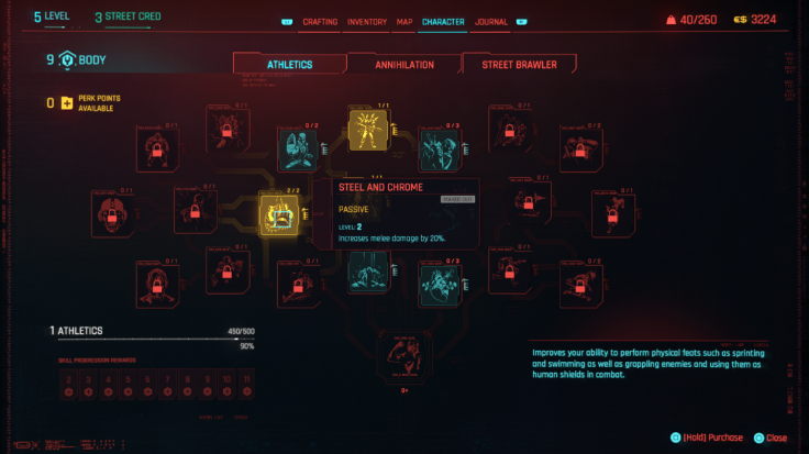 Cyberpunk 2077 skill tree