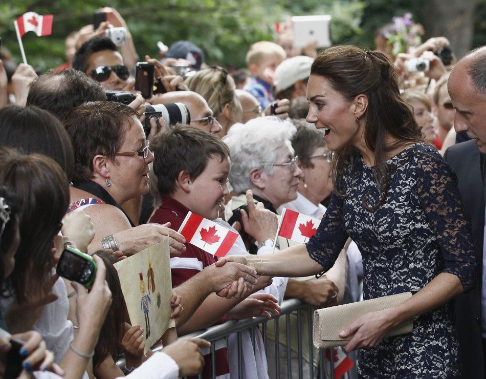  Catherine, Duchess of Cambridge, greets spectators at Rideau Hall in Ottawa