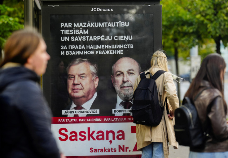 Latvian political parties campaign before general election in Riga