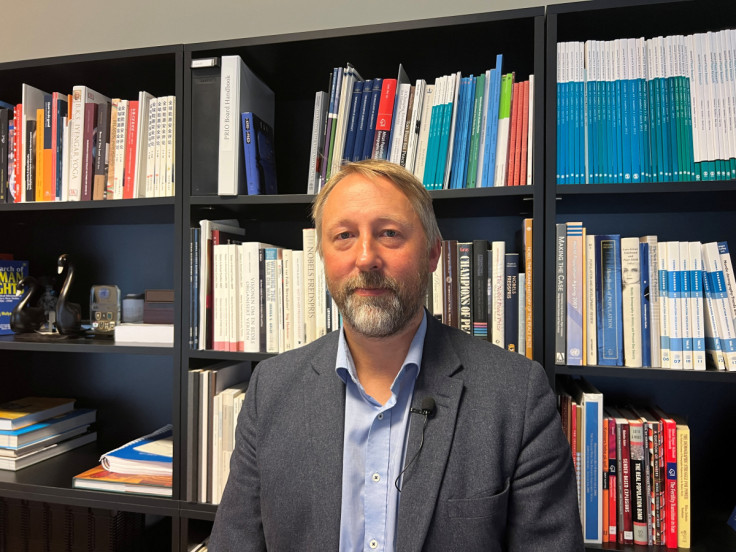 Henrik Urdal, Director of the Peace Research Institute Oslo, poses for a picture at his office in central Oslo