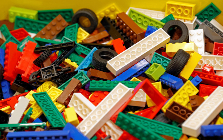 Pieces of Lego bricks are seen in a shop in Paris