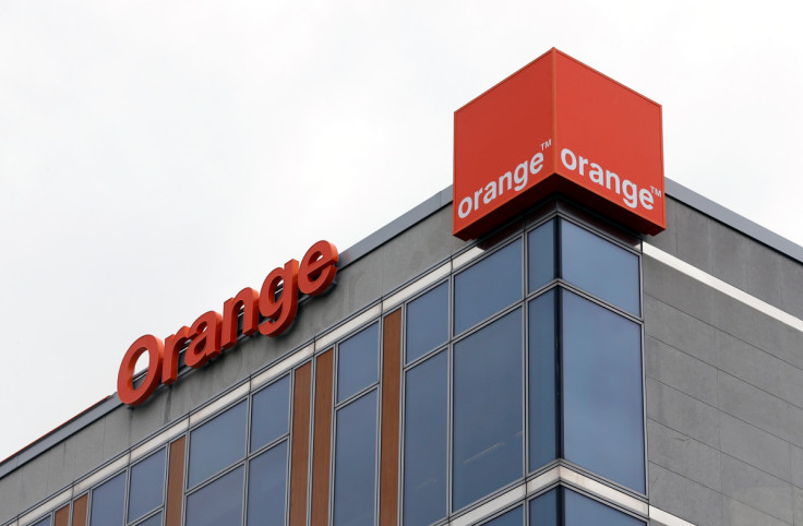 The logo of French telecom operator Orange is pictured in Brussels