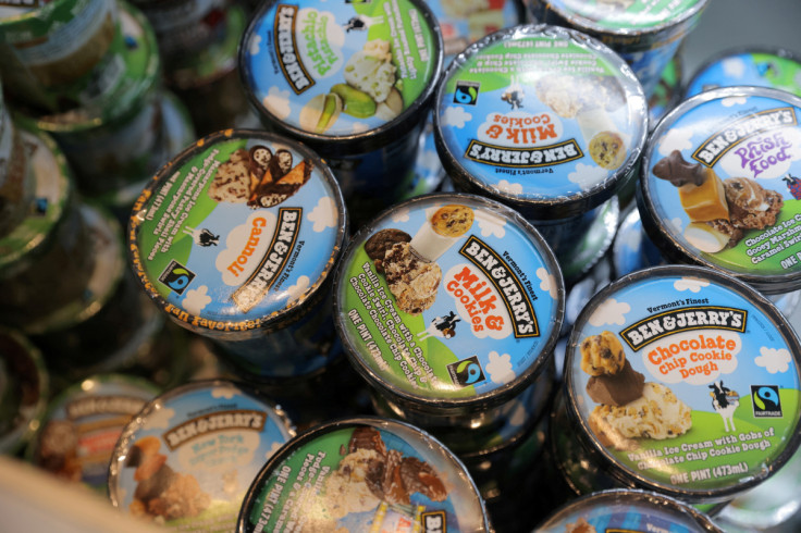 Ben & Jerry's, a brand of Unilever, is seen on display in a store in Manhattan, New York City