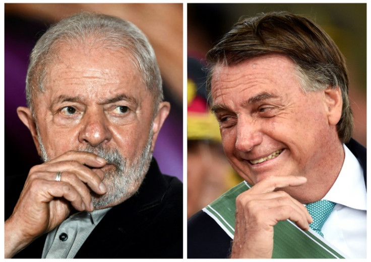 Leftist Luiz Inacio Lula da Silva (L) and Jair Bolsonaro are to face off in a first-round electoral challenge Sunday