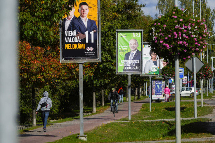Latvian political parties campaign before general election in Riga